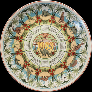1983 Wedgwood Calendar Plate The Age of Reptiles Dinosaur Collector Plate