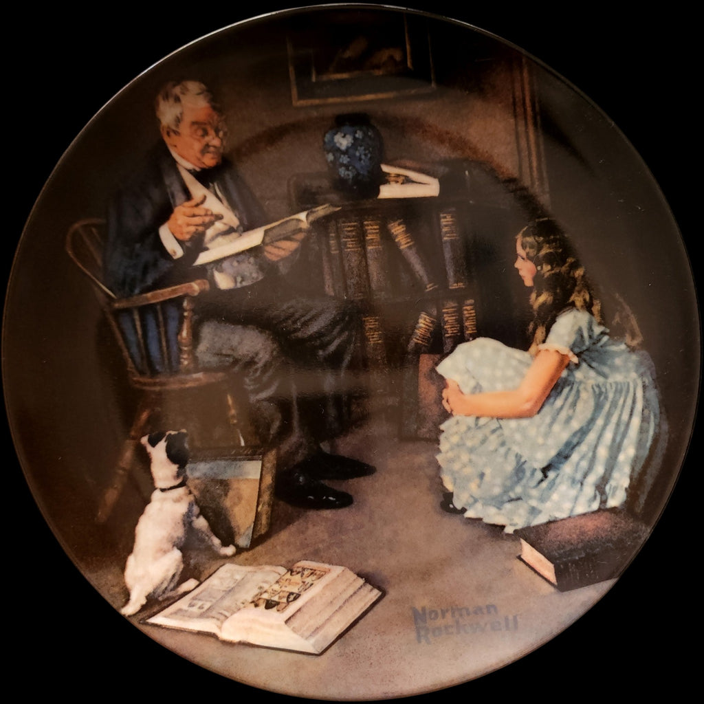 1984 Edwin M Knowles Norman Rockwell The Storyteller Collector Plate