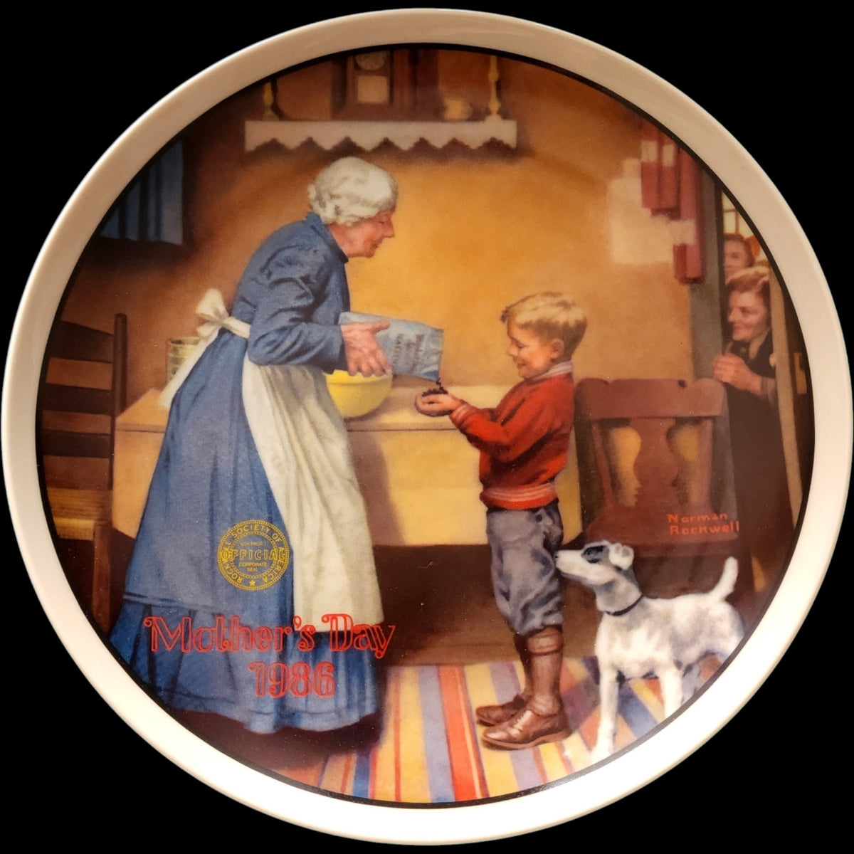 1986 Edwin M Knowles Norman Rockwell The Pantry Raid Mother's Day Collector Plate