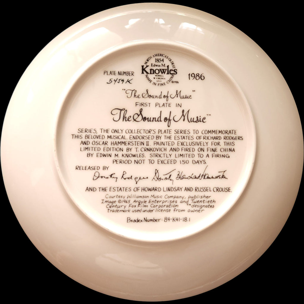 1986 Edwin M Knowles T Crnkovich The Sound of Music Collector Plate