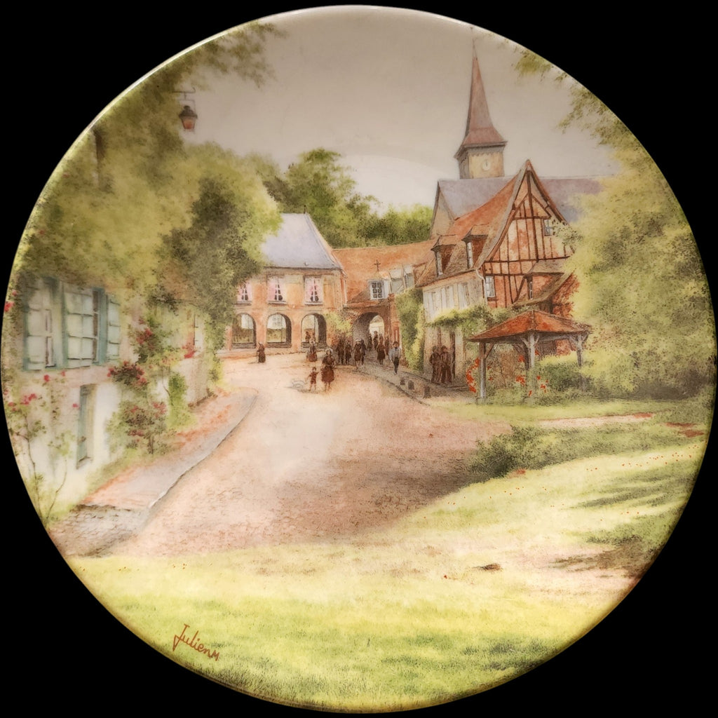 1987 Henri D'Arceau-Limoges Le dimanche au village French Collector Plate