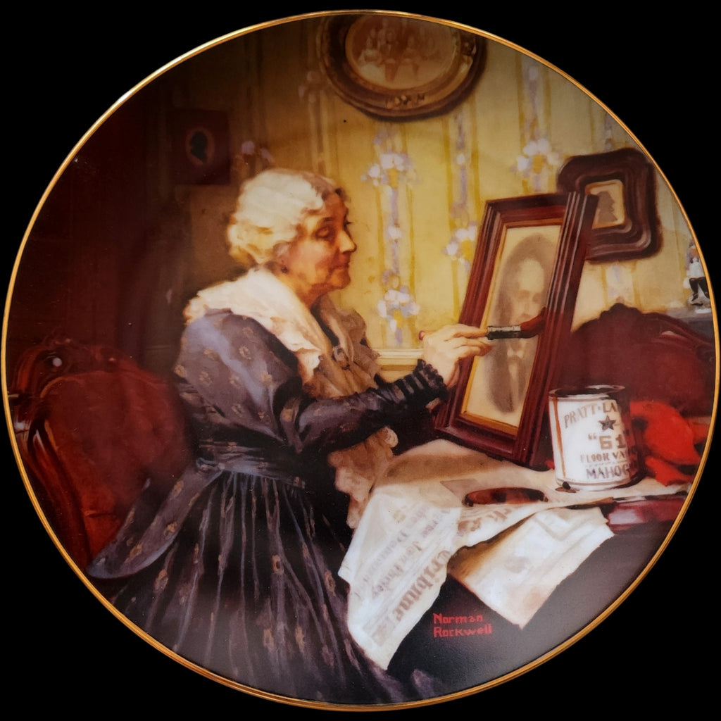 1988 Edwin M Knowles Norman Rockwell Grandma's Love Collector Plate