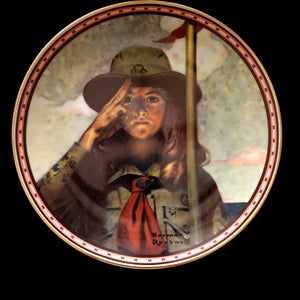 1988 Edwin M Knowles Norman Rockwell On My Honor Collector Plate
