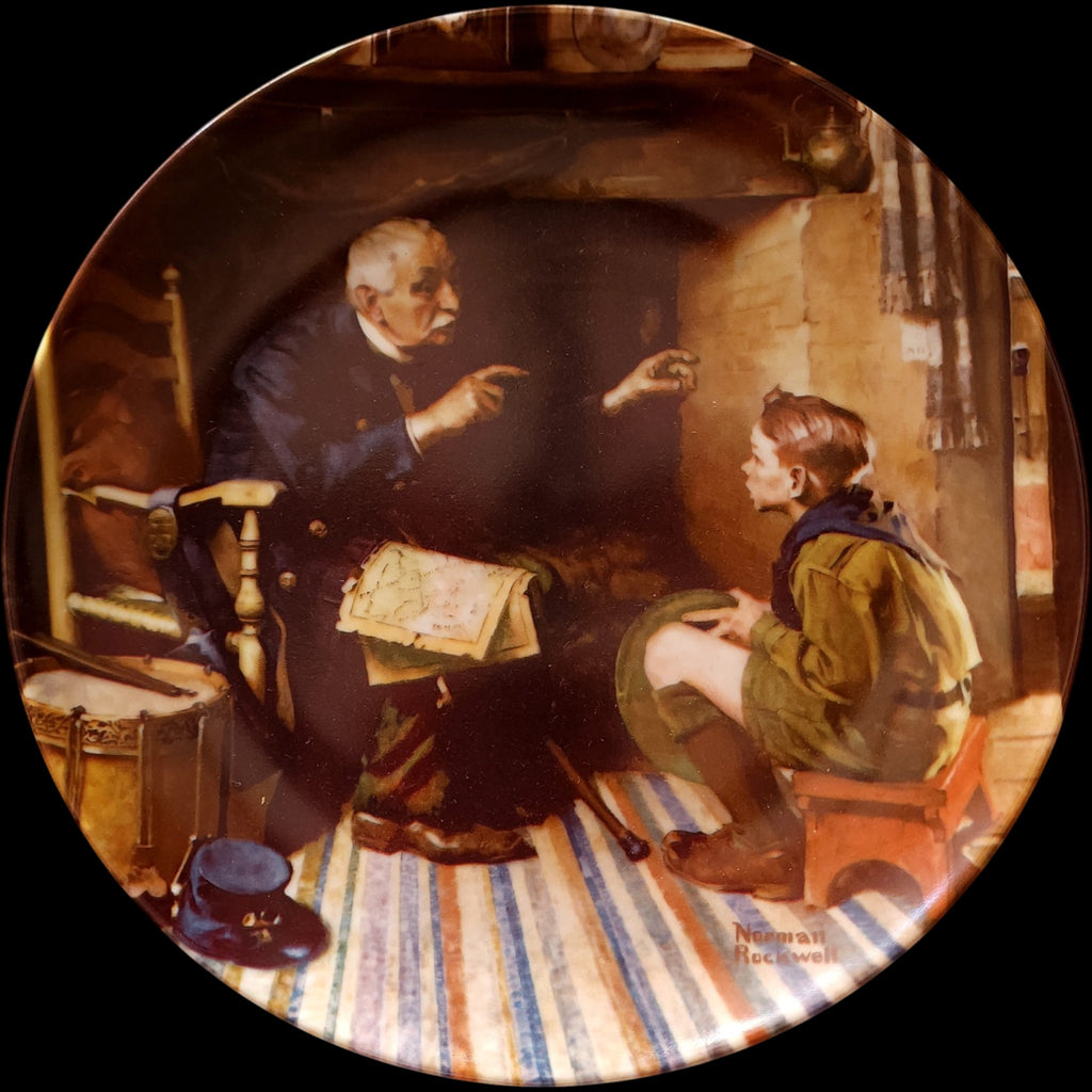 1988 Edwin M Knowles Norman Rockwell The Veteran Collector Plate