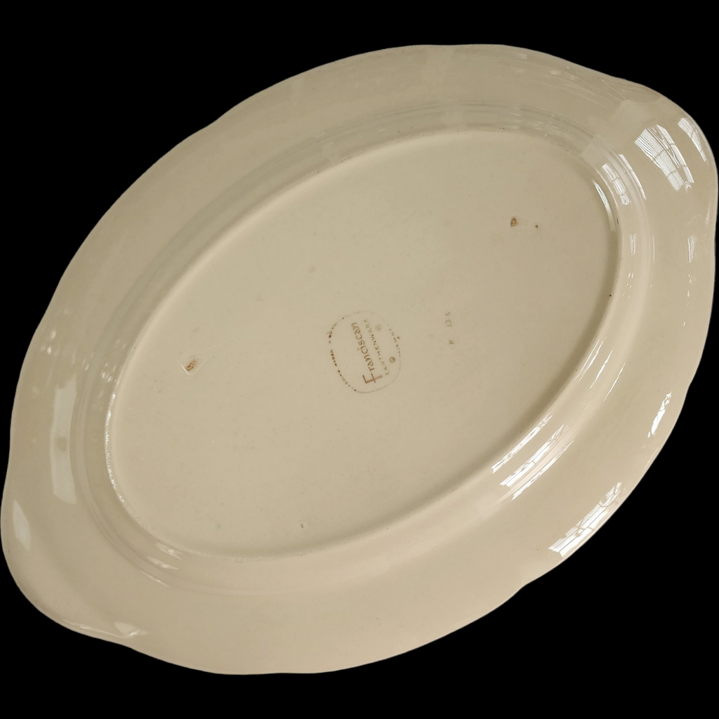 19" Franciscan Gladding McBean Apple Oval Serving Platter USA Backstamp