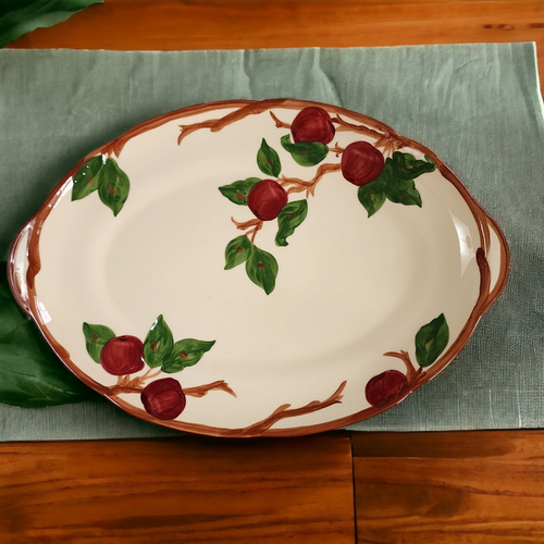 19" Franciscan Gladding McBean Apple Oval Serving Platter USA Backstamp
