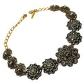 Oscar De La Renta Black Diamond Jeweled Statement Necklace