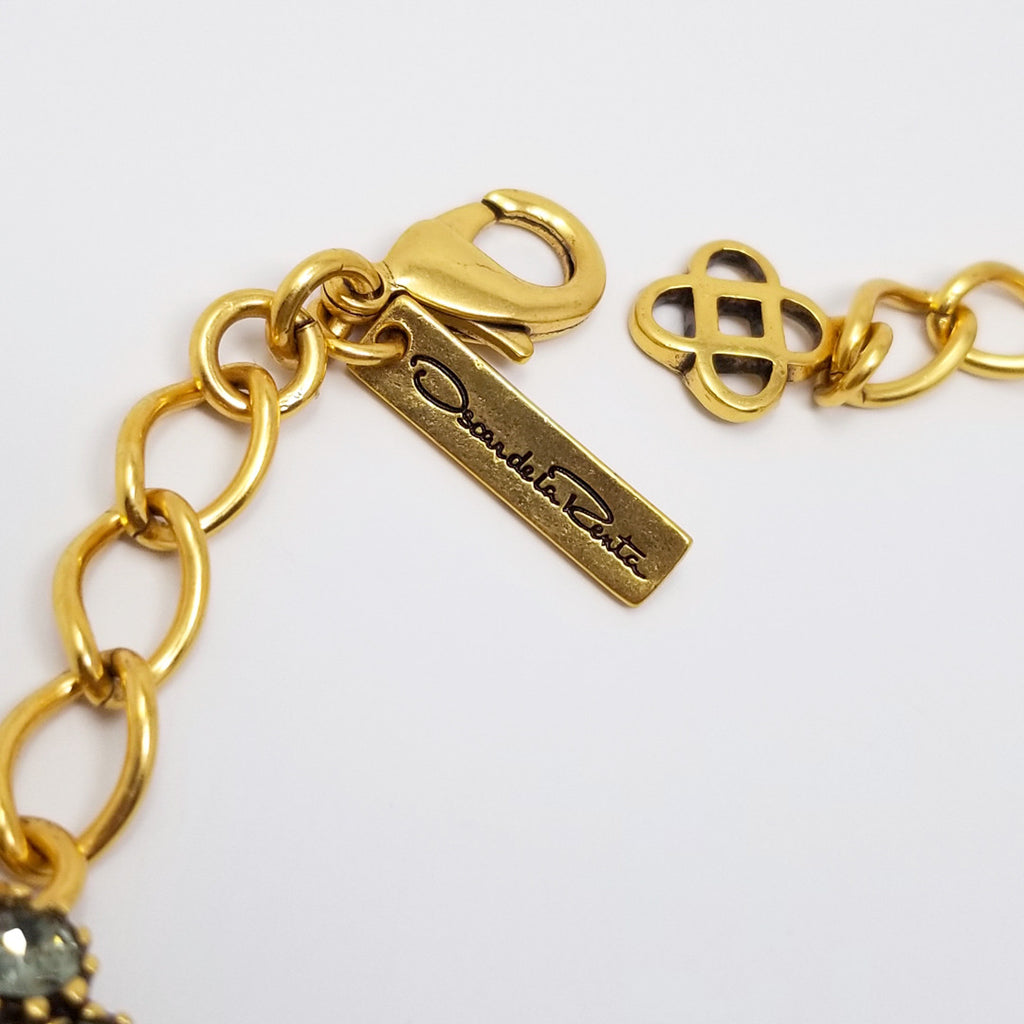 Oscar De La Renta Black Diamond Jeweled Statement Necklace