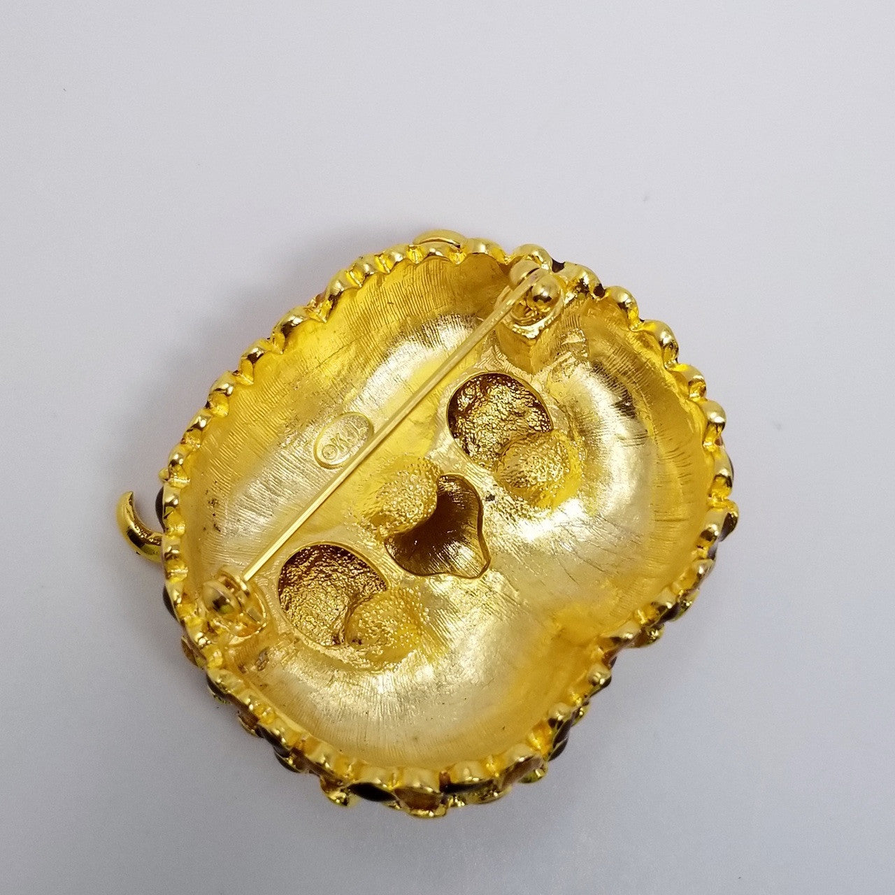 Kenneth Jay Lane Enameled Rhinestone Owl Brooch