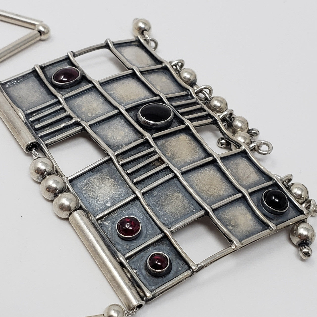 Sterling Silver Art Deco/Modernist Handmade Pendant Necklace