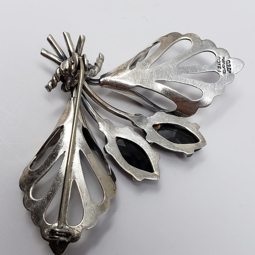 Mexican Sterling Silver Faux Opal Bouquet Pin/Brooch