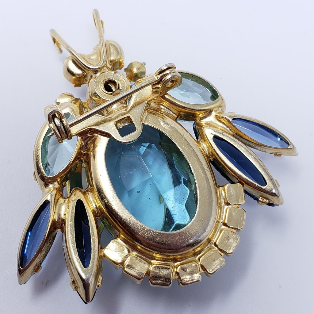 DeLizza & Elster Juliana Vintage AB Glass Bug Insect Beetle Collector Brooch Pin