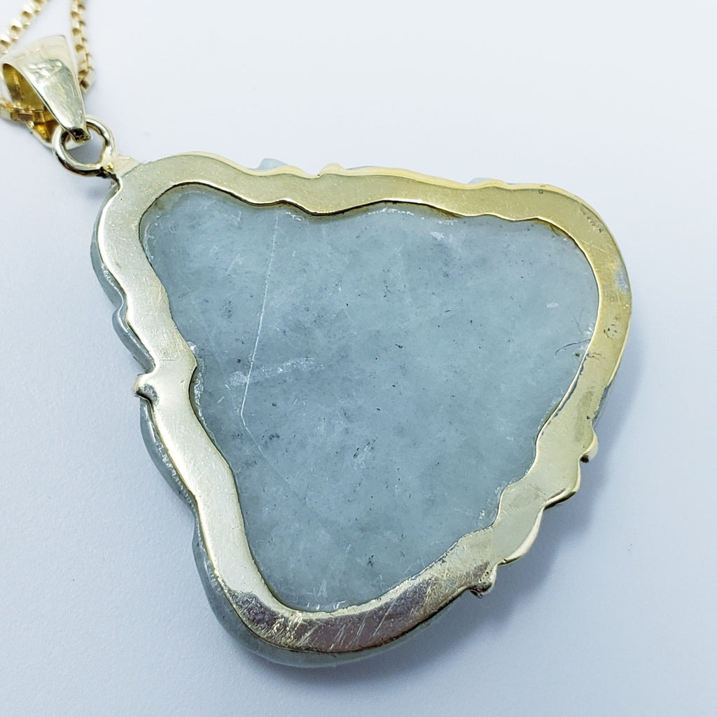 Jade Buddha Pendant Vermeil Necklace