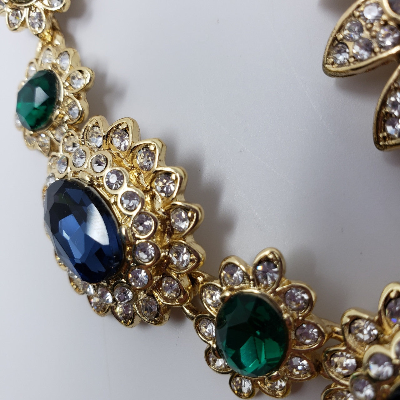 Kenneth Jay Lane Nancy Reagan Crystal Sapphire, Emerald, Diamond Parure