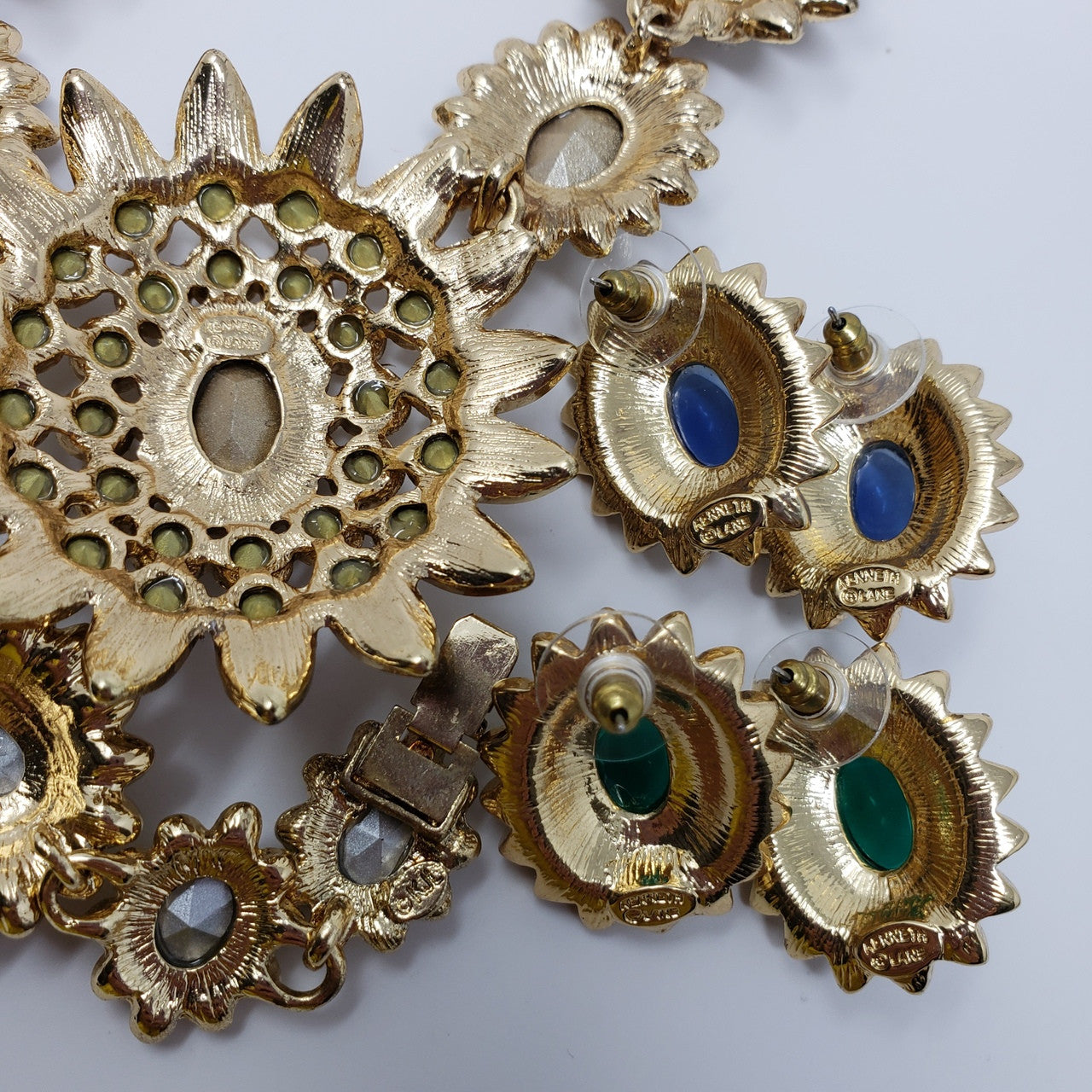 Kenneth Jay Lane Nancy Reagan Crystal Sapphire, Emerald, Diamond Parure