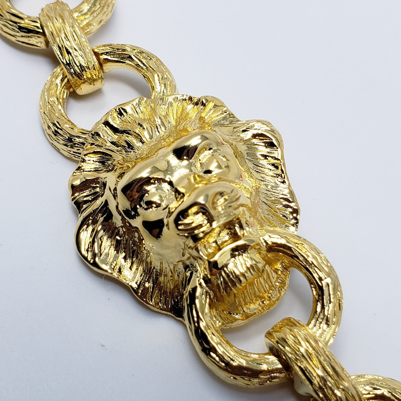 Kenneth Jay Lane Lion's Mark Doorknocker Chain Necklace