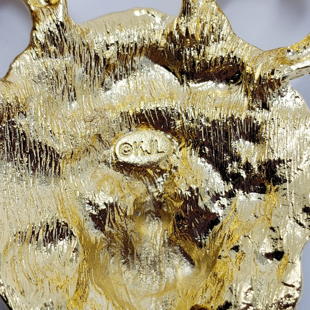 Kenneth Jay Lane Lion's Mark Doorknocker Chain Necklace