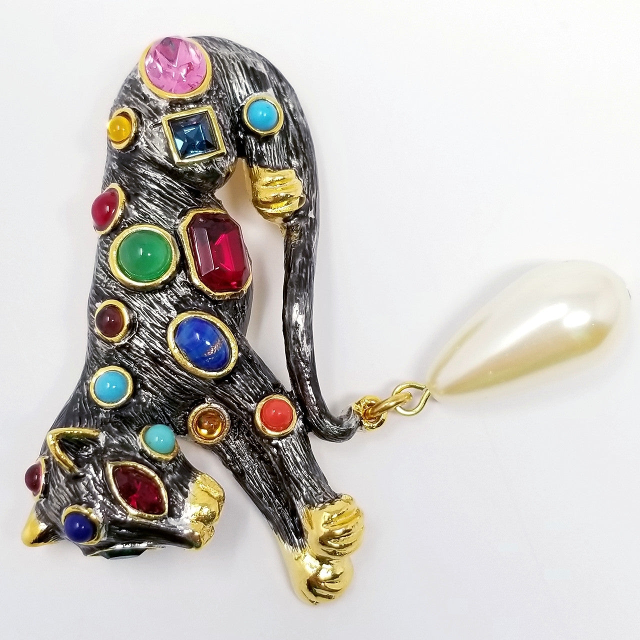 Kenneth Jay Lane Jeweled Leopard Brooch