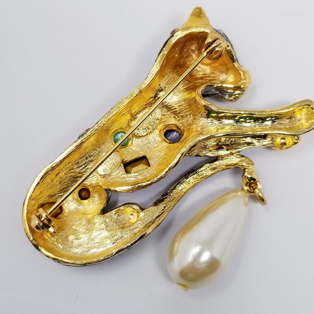 Kenneth Jay Lane Jeweled Leopard Brooch