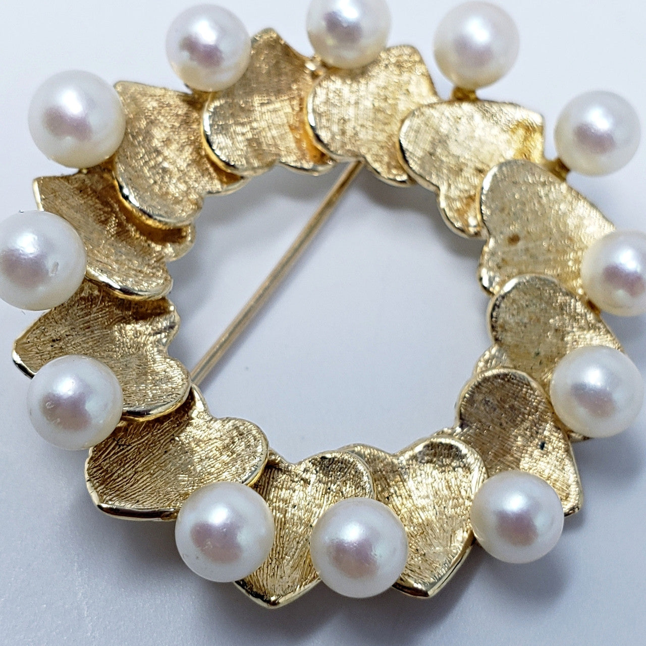 Saltwater Mikimoto Pearl FJG Pin/Brooch in 14K Gold