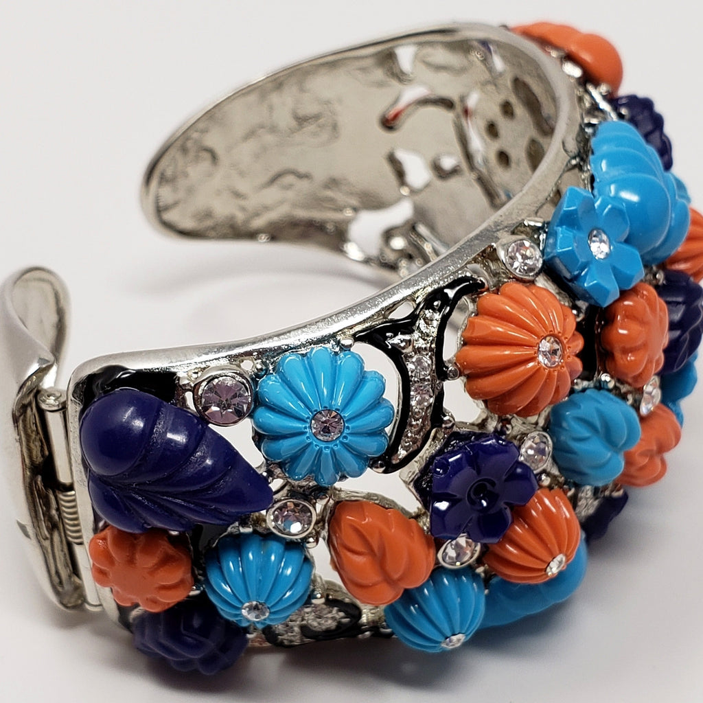 Kenneth Jay Lane KJL Tutti Frutti Hinged Cuff Bracelet