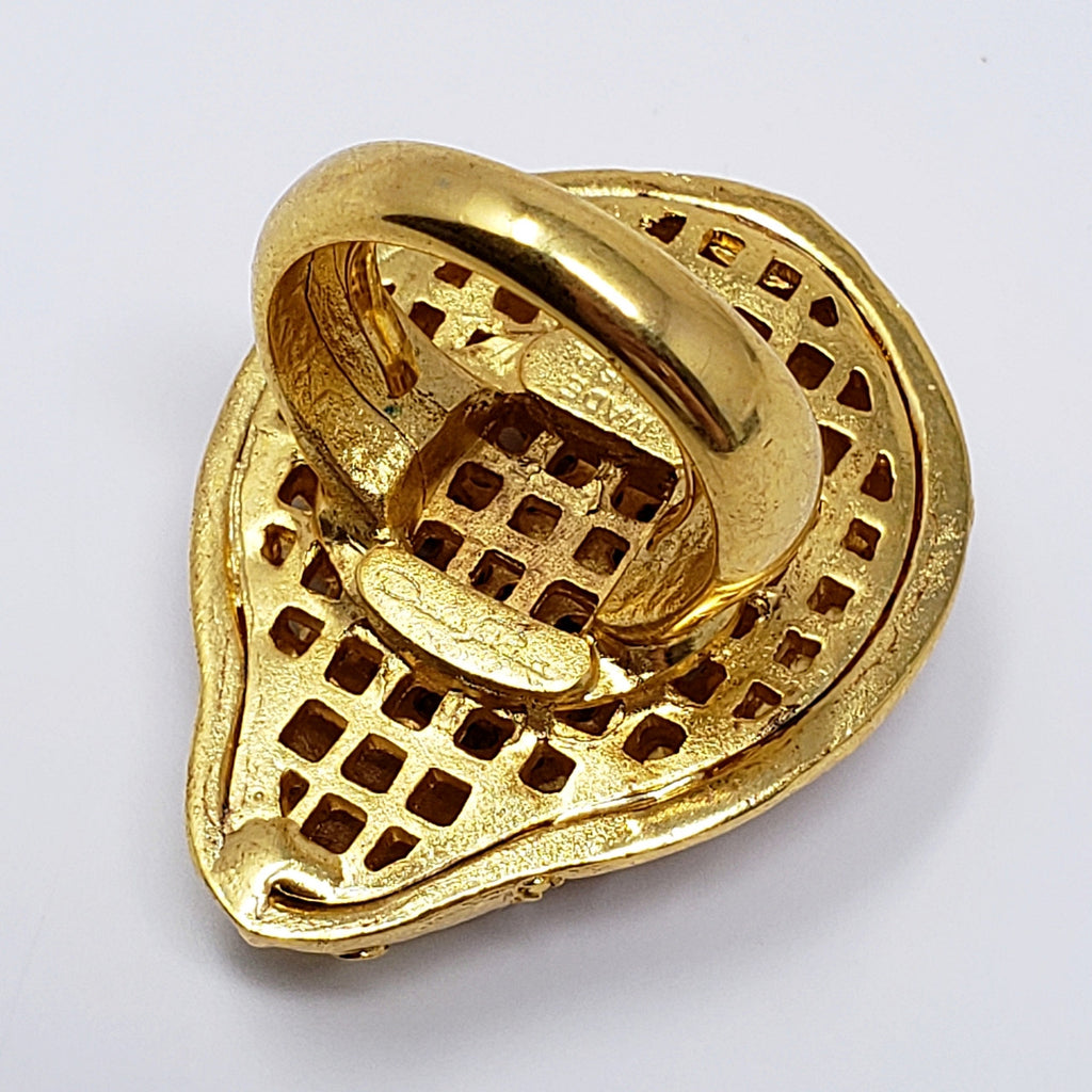 Oscar de la Renta 22KT Scarab Cocktail Ring