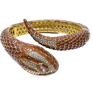CZ by Kenneth Jay Lane KJL Cubic Zirconia Snake Bangle Bracelet