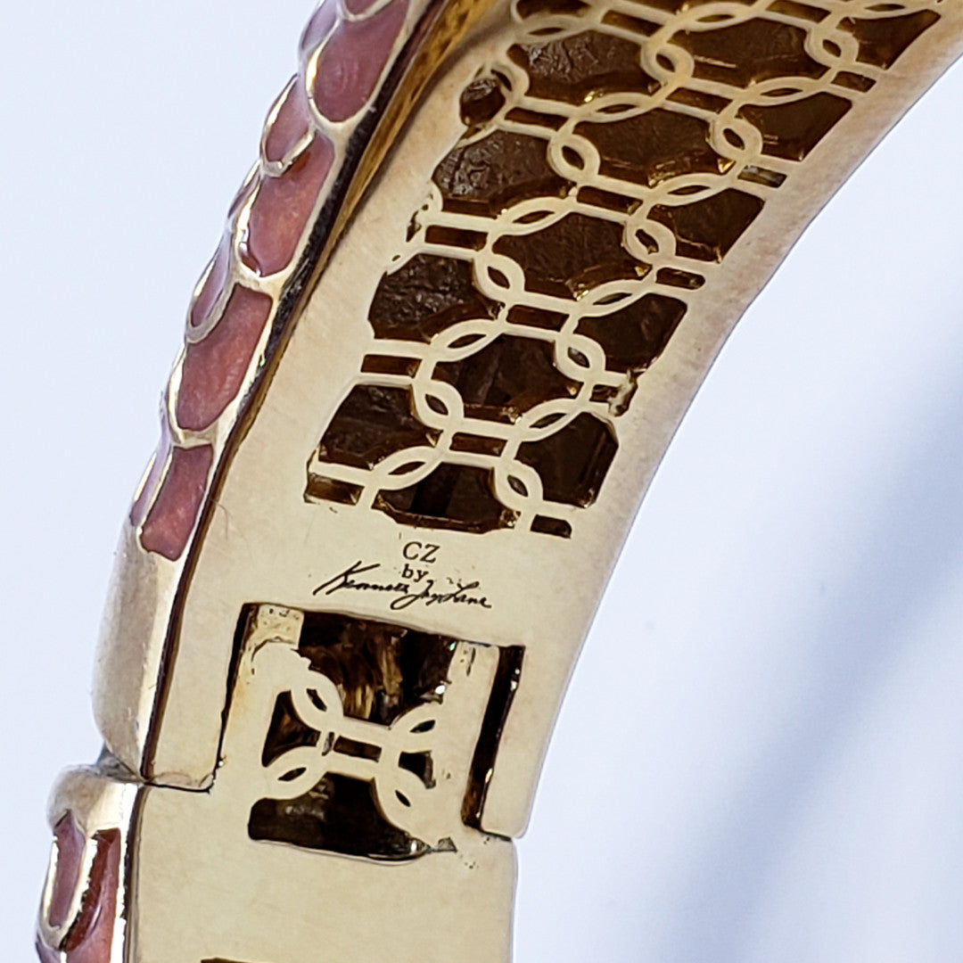 CZ by Kenneth Jay Lane KJL Cubic Zirconia Snake Bangle Bracelet