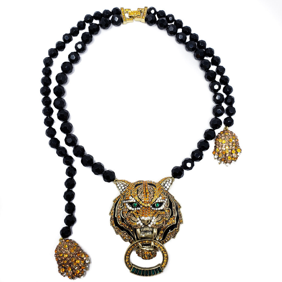 Heidi Daus Animal Magic Tiger Beaded Necklace