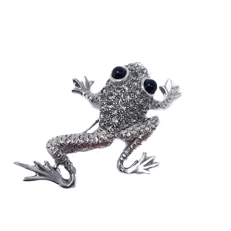 Oscar de la Renta Pave Swarovski Crystal Frog Brooch/Pin