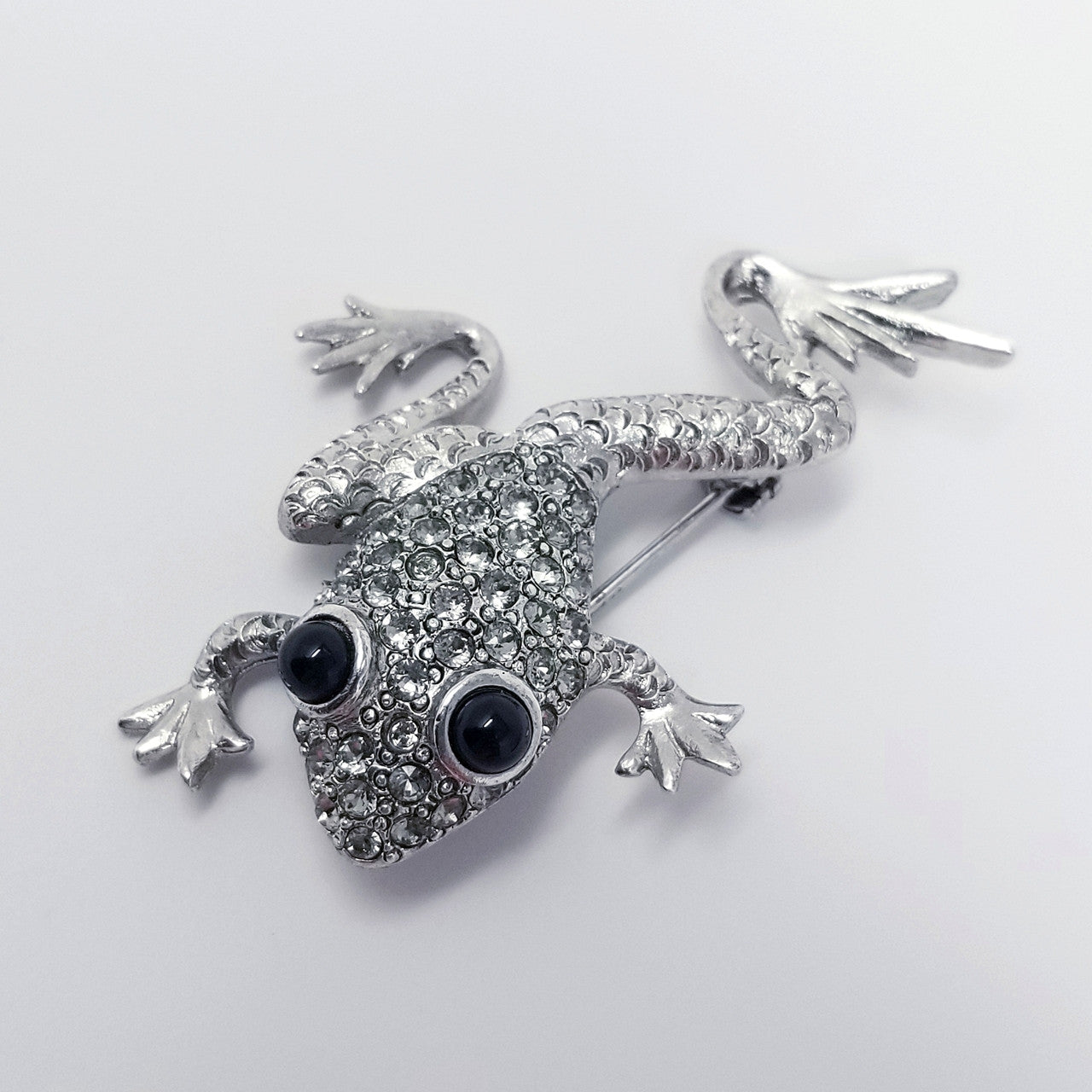 Oscar de la Renta Pave Swarovski Crystal Frog Brooch/Pin