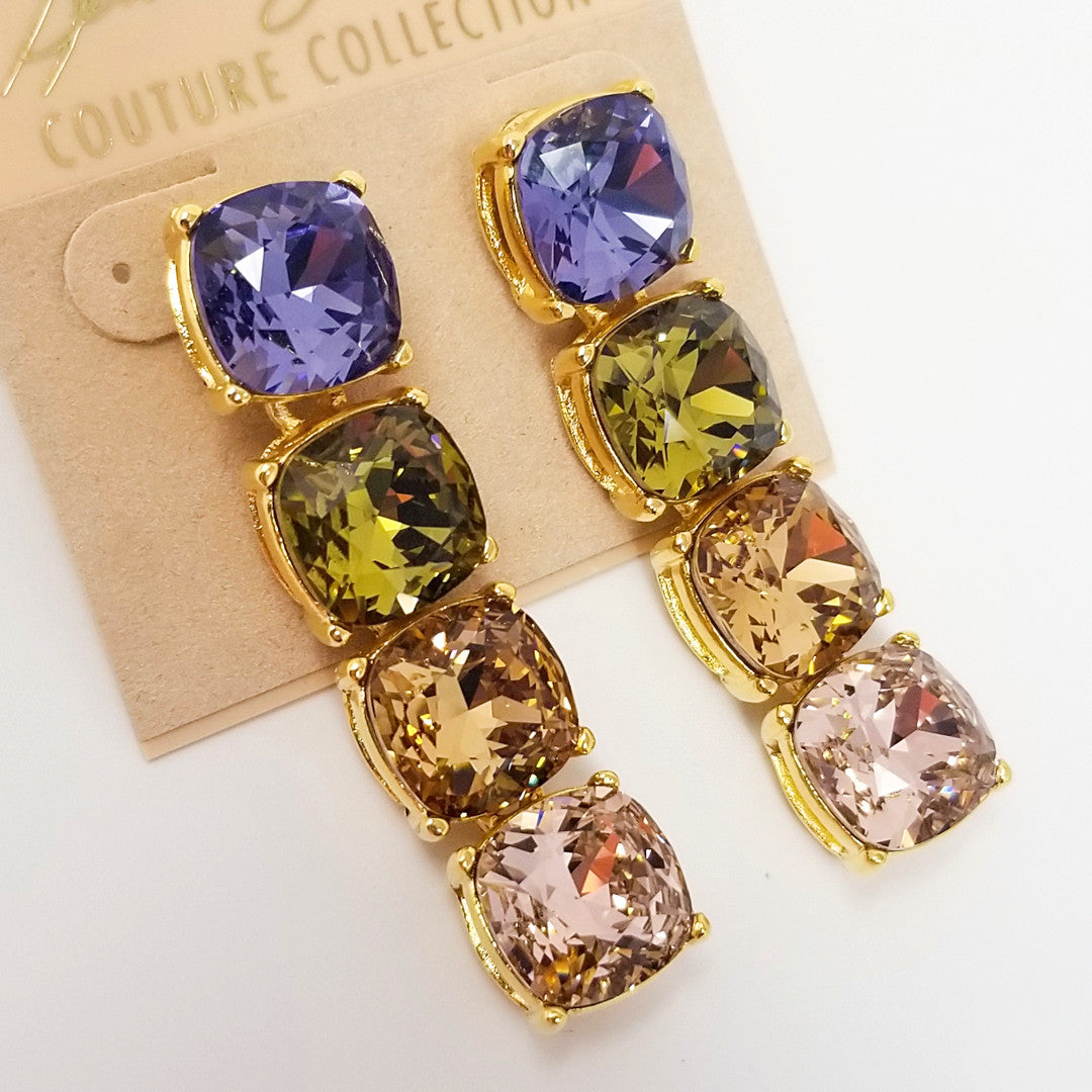 Kenneth Jay Lane KJL Couture Collection Large Crystal Drop Earrings