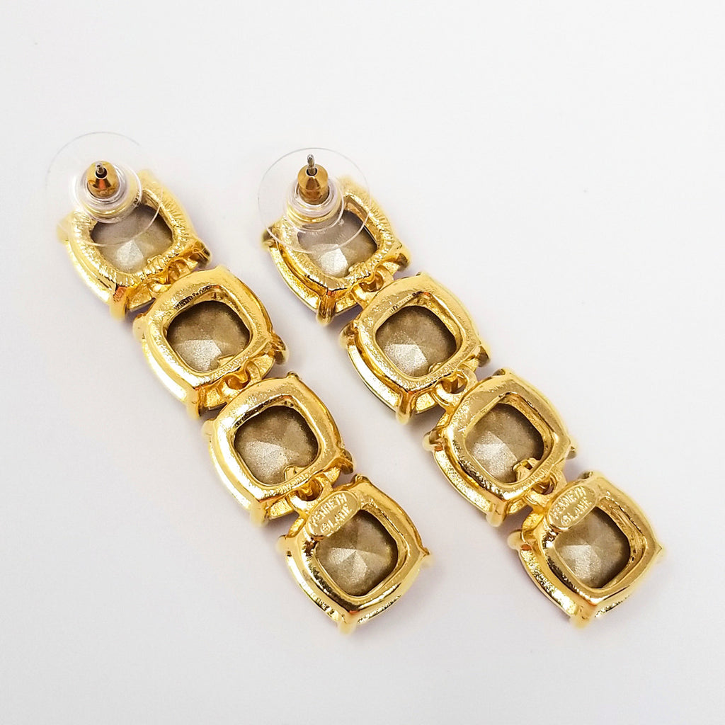 Kenneth Jay Lane KJL Couture Collection Large Crystal Drop Earrings