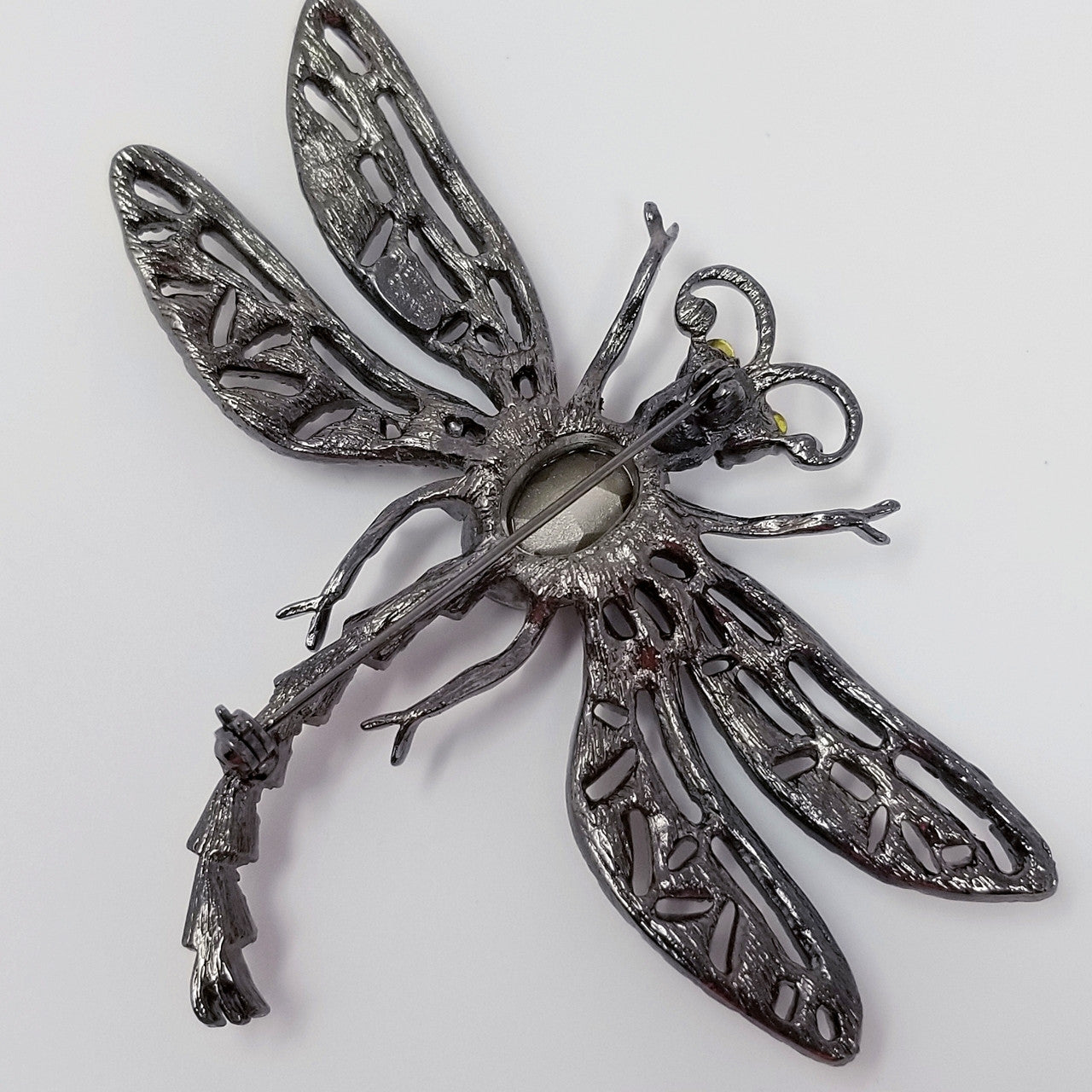 Large Kenneth Jay Lane KJL Marcasite Dragonfly Brooch/Pin