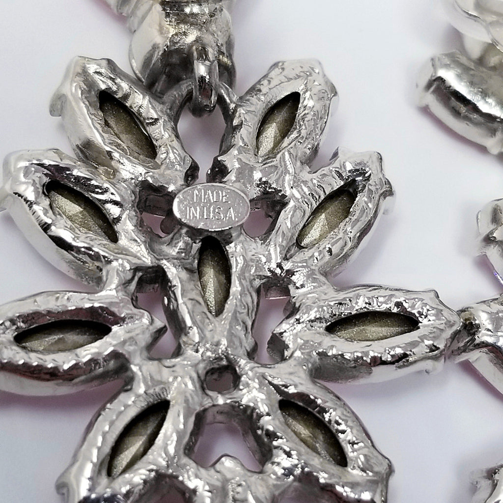 Oscar de la Renta Crystal Cluster Clip On Earrings