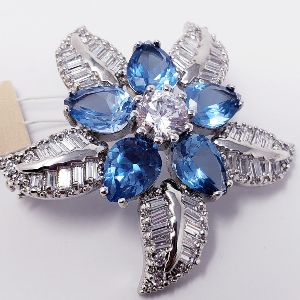Kenneth Jay Lane KJL CZ Flower Brooch