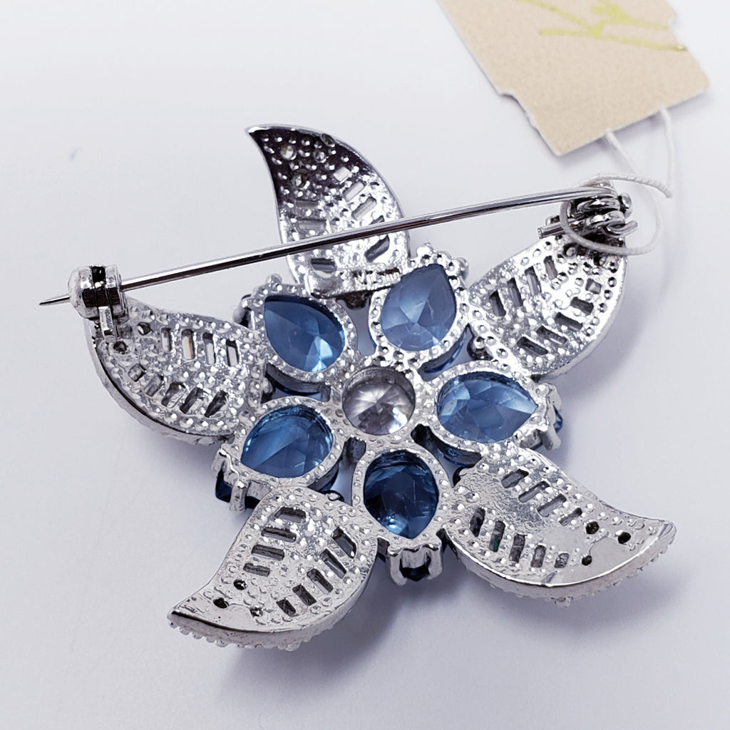 Kenneth Jay Lane KJL CZ Flower Brooch