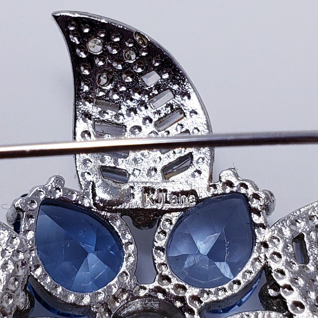 Kenneth Jay Lane KJL CZ Flower Brooch