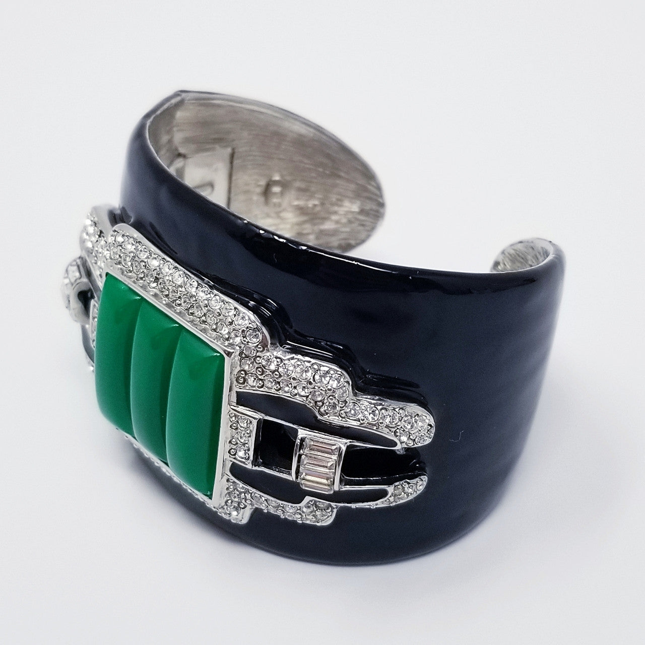 Kenneth Jay Lane Art Deco Hinged Cuff Bracelet