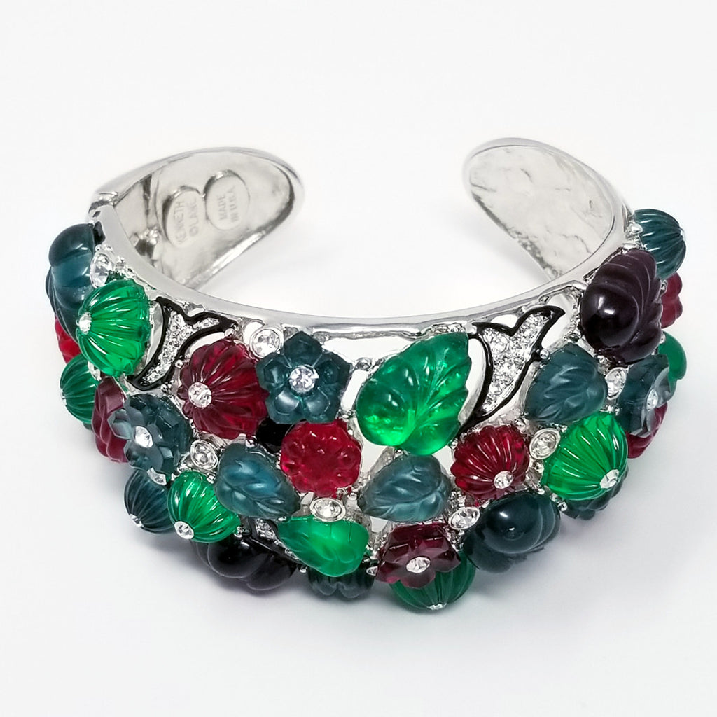 Kenneth Jay Lane KJL Art Deco Tutti Frutti Fruit Salad Cuff Bracelet