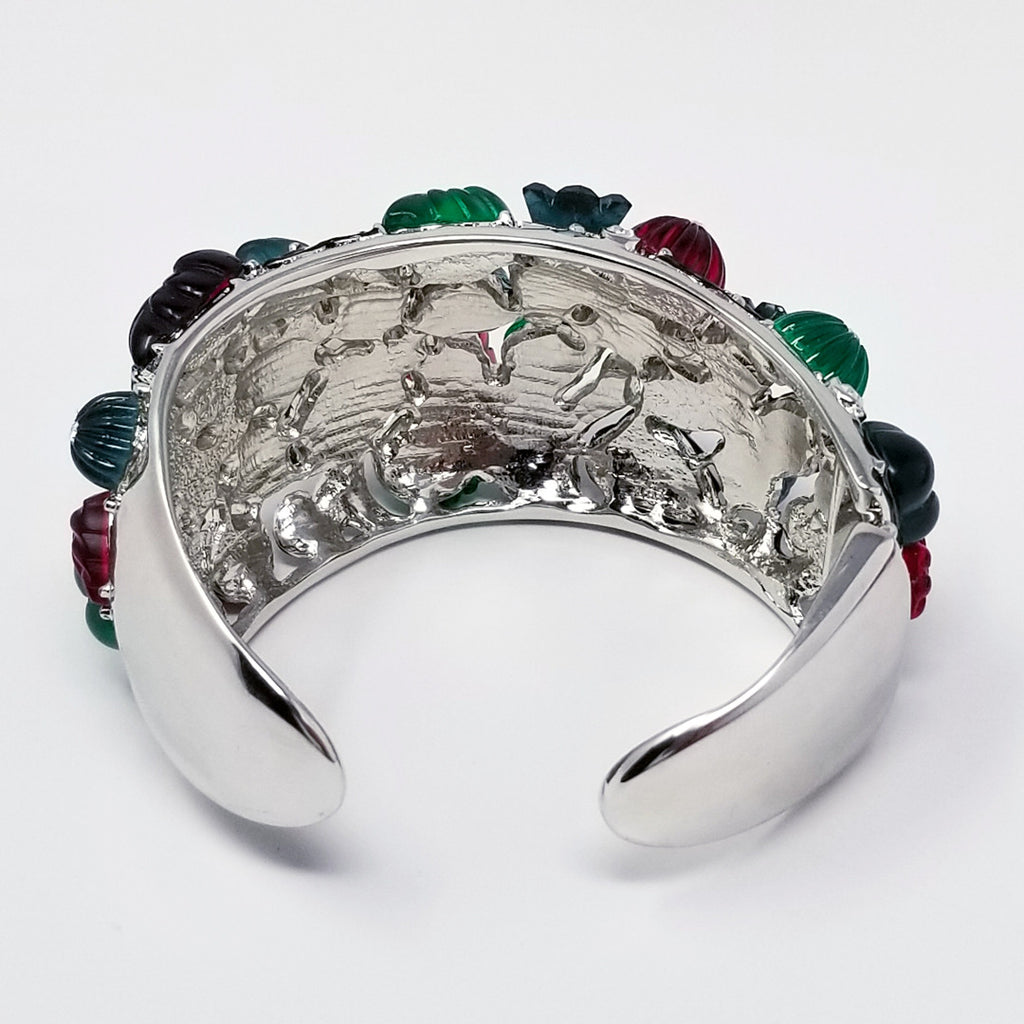 Kenneth Jay Lane KJL Art Deco Tutti Frutti Fruit Salad Cuff Bracelet