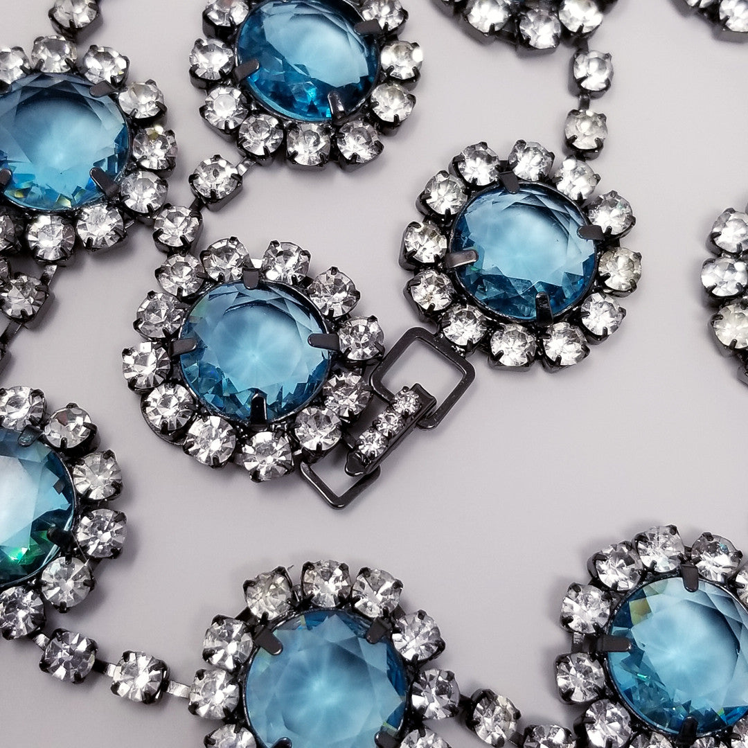 Kenneth Jay Lane KJL Treasures of the Duchess Peridot and Aquamarine Drop Necklace