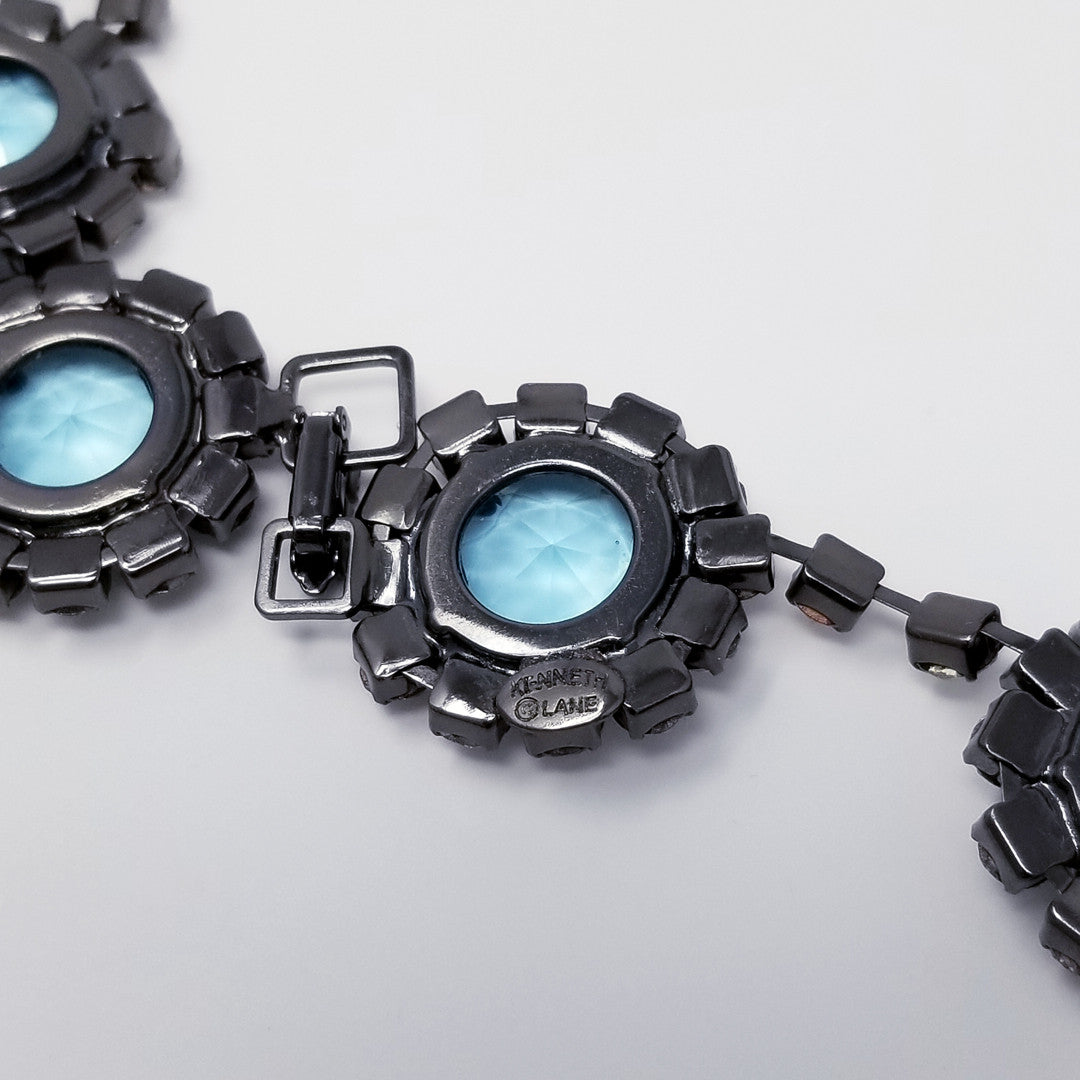 Kenneth Jay Lane KJL Treasures of the Duchess Peridot and Aquamarine Drop Necklace