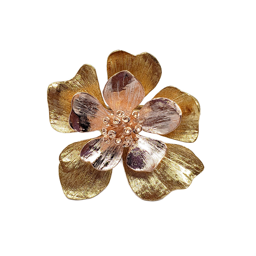 Oscar de la Renta Bold Gold Flower Statement Ring