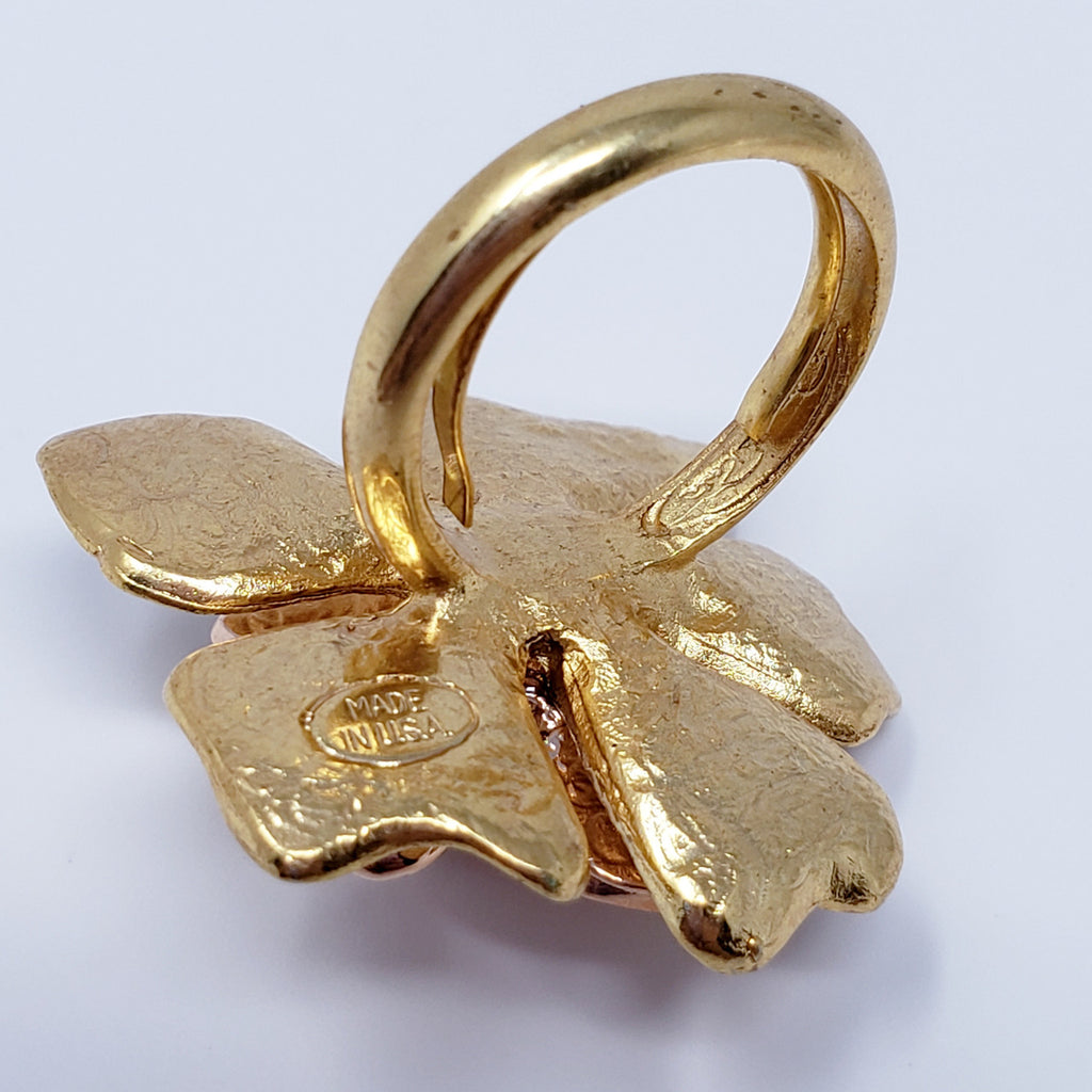 Oscar de la Renta Bold Gold Flower Statement Ring