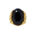 Oscar de la Renta Jet Black Monarch Statement Ring in Gold