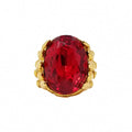 Oscar de la Renta Ruby Red Monarch Statement Ring in Gold