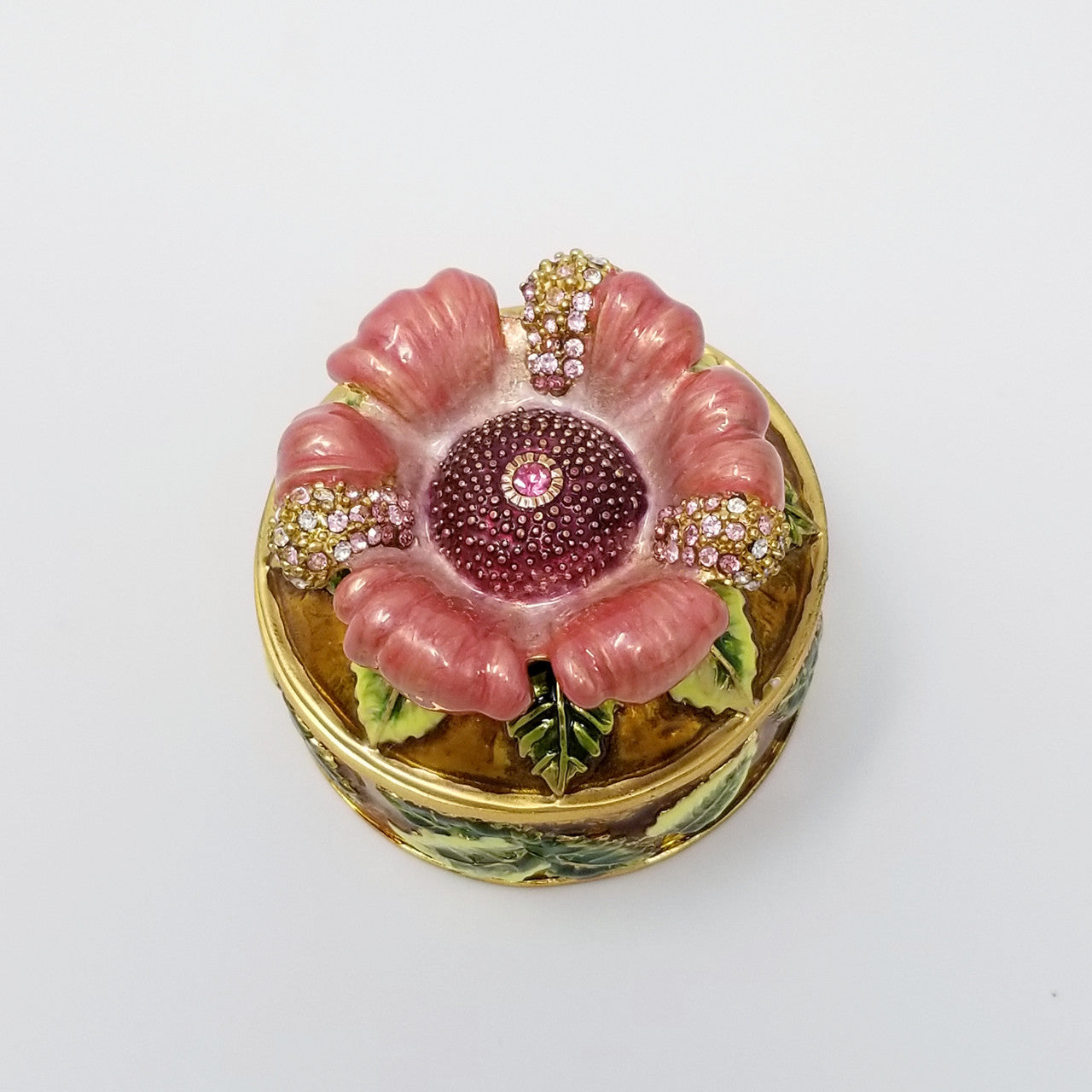 Jay Strongwater Enamel Rose Trinket Box