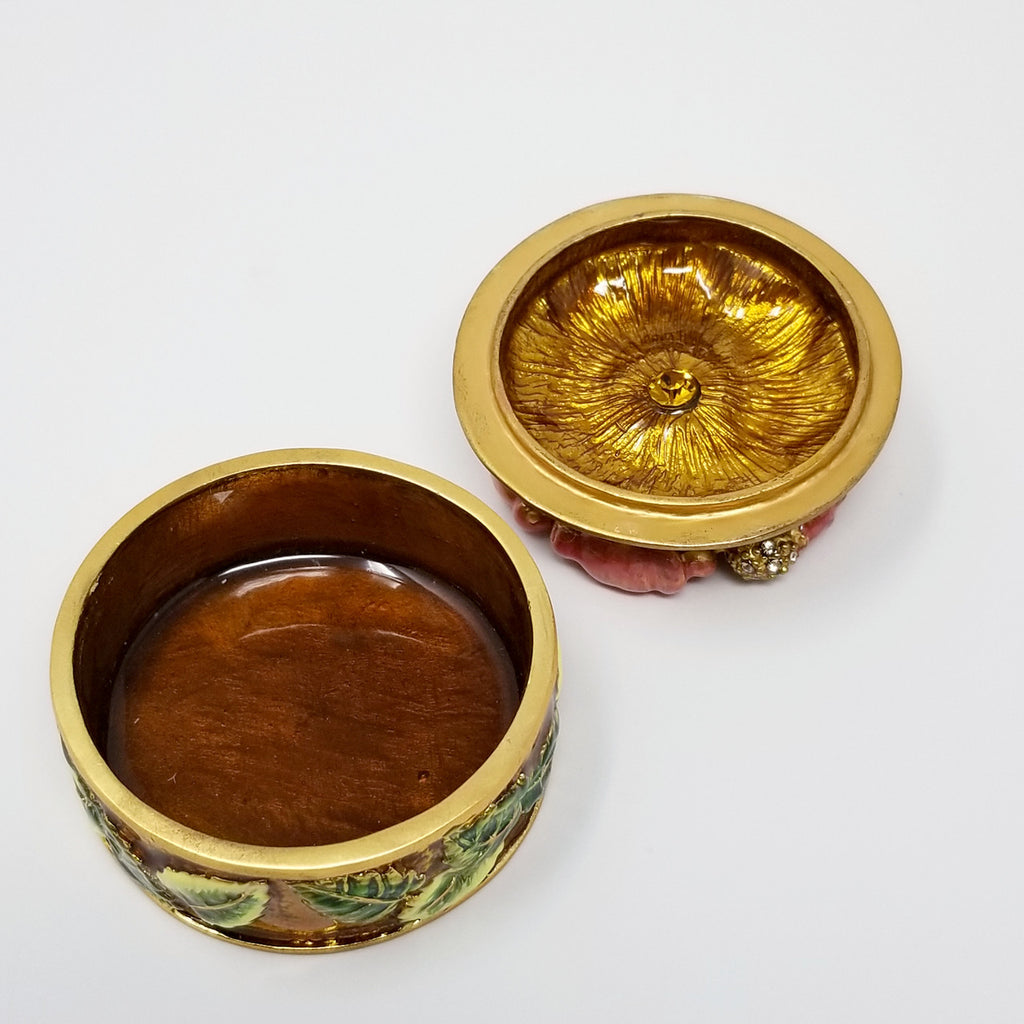 Jay Strongwater Enamel Rose Trinket Box