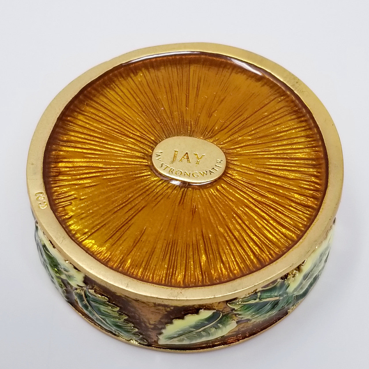 Jay Strongwater Enamel Rose Trinket Box